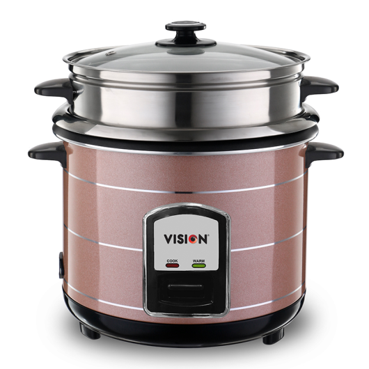 Vision Rice Cooker RC- 1.8 L REL-40-06 SS-Coffee (Double Pot)