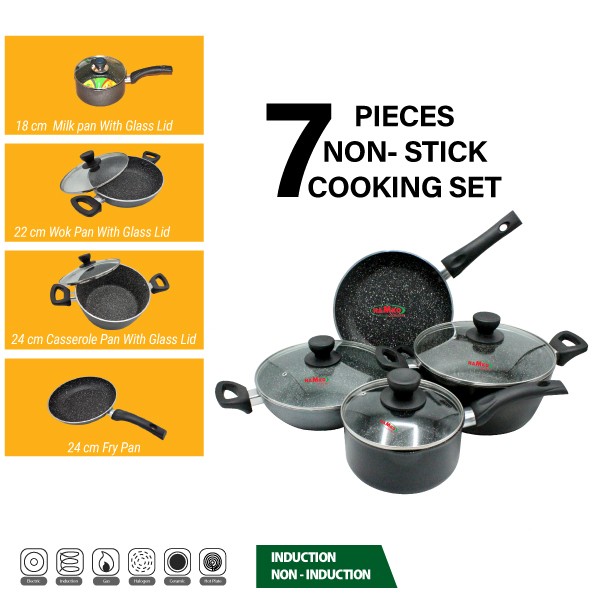 HAMKO 7 PCS Non-Stick Cookware set – Gift Set
