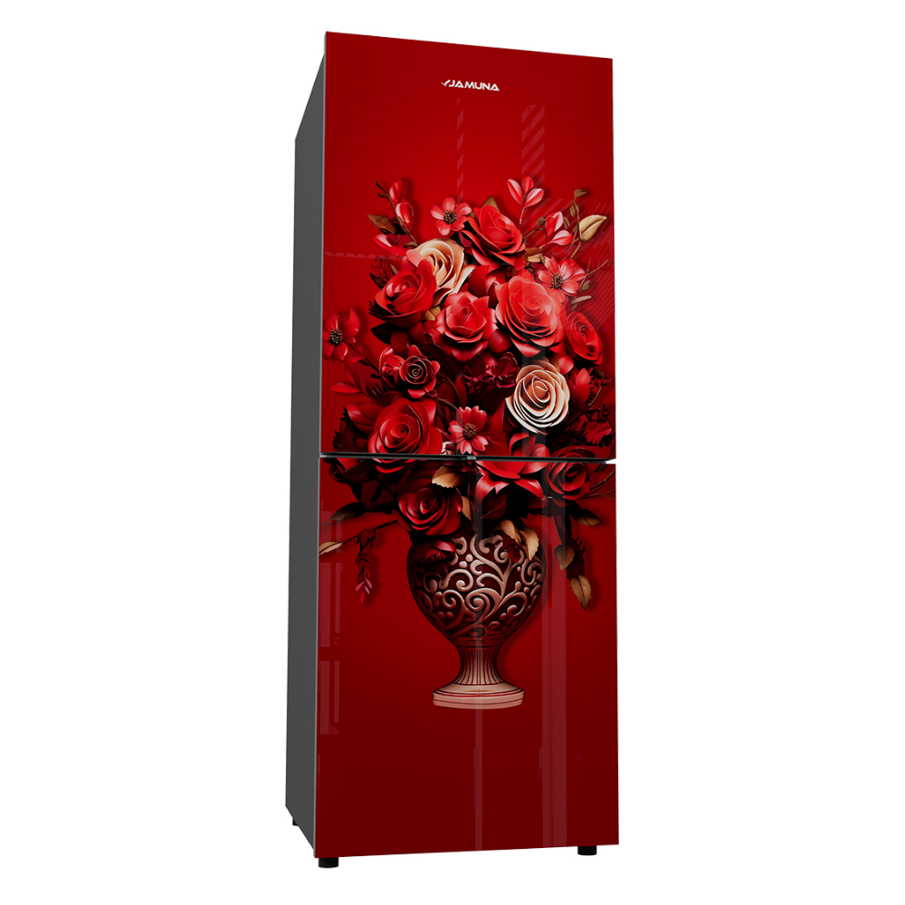Jamuna 203L Refrigerator JE5-TM2J3QD Red Flower,Blue Habiscus,Glazy Parple,Crimson Rose