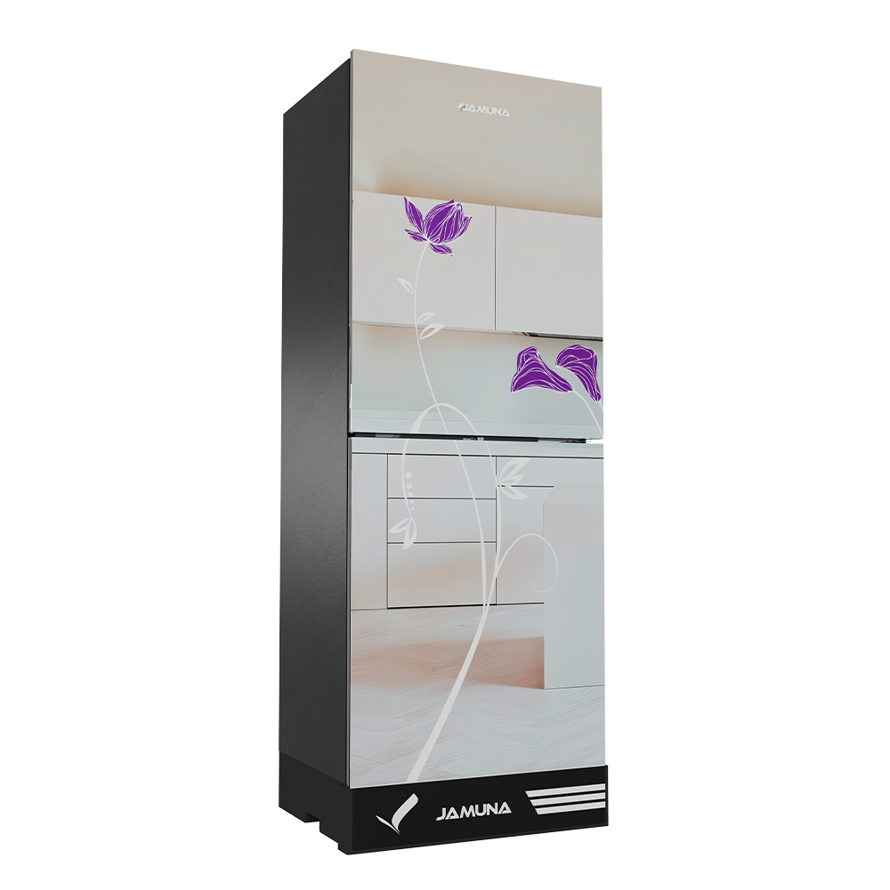 Jamuna 329L Refrigerator JE6-TM3B9QD Mirror Purple Lily,Miror Magical Black